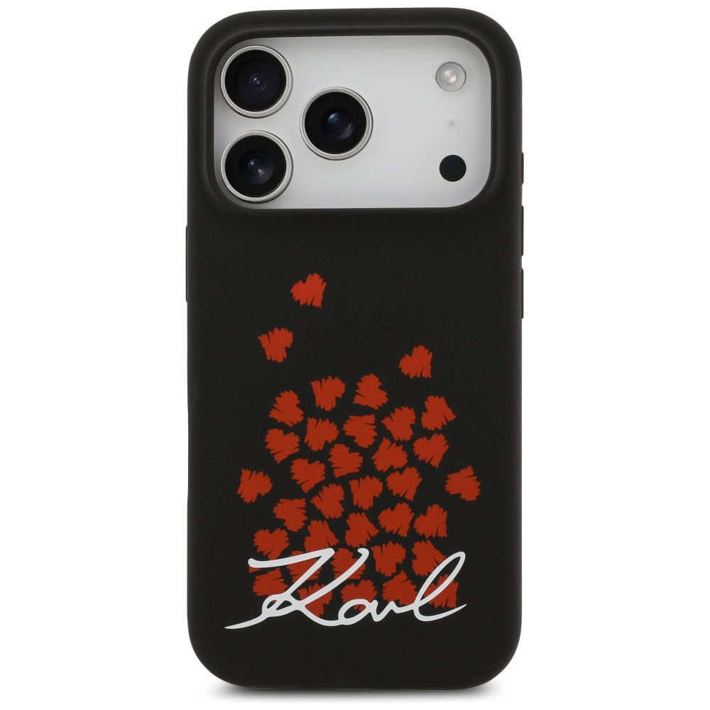 MagSafe-kotelo Apple iPhone 17 Prolle, Karl Lagerfeld, Heart Sign -logo, musta