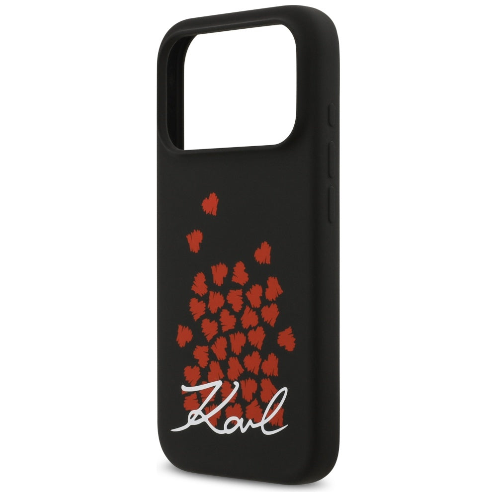MagSafe-kotelo Apple iPhone 17 Prolle, Karl Lagerfeld, Heart Sign -logo, musta