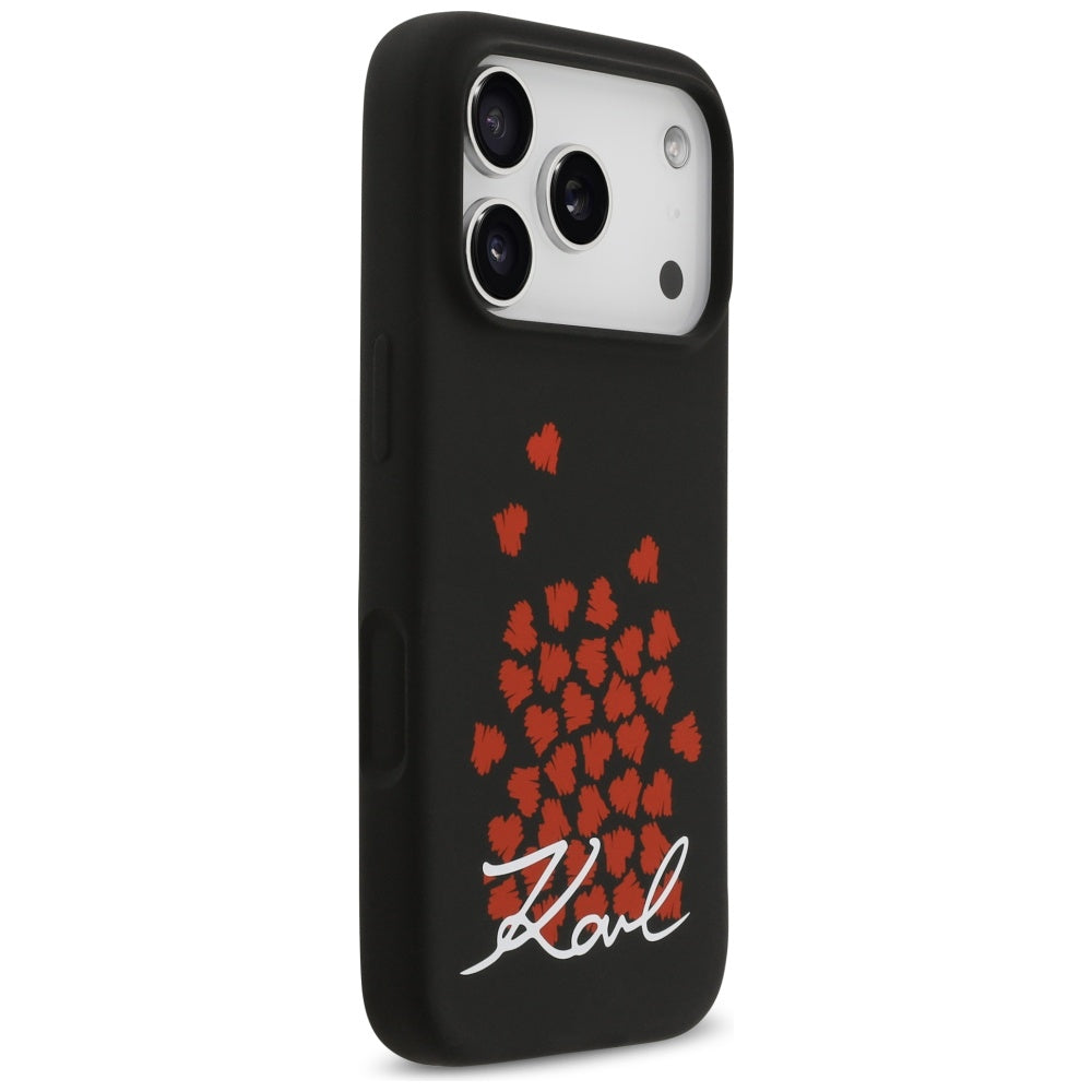 MagSafe-kotelo Apple iPhone 17 Prolle, Karl Lagerfeld, Heart Sign -logo, musta