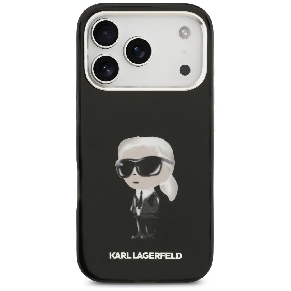 MagSafe-kotelo Apple iPhone 17 Prolle, Karl Lagerfeld, IML Aquarelle Karl Ikonik, Musta