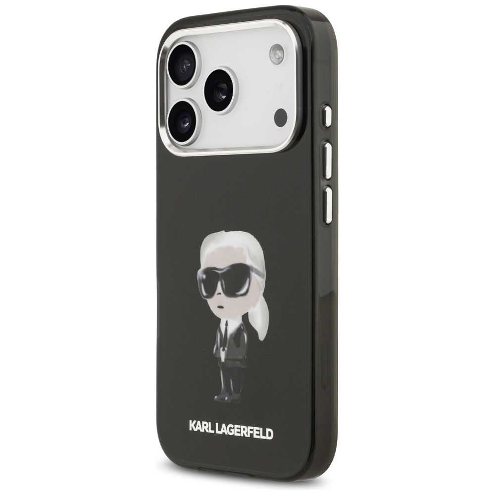MagSafe-kotelo Apple iPhone 17 Prolle, Karl Lagerfeld, IML Aquarelle Karl Ikonik, Musta