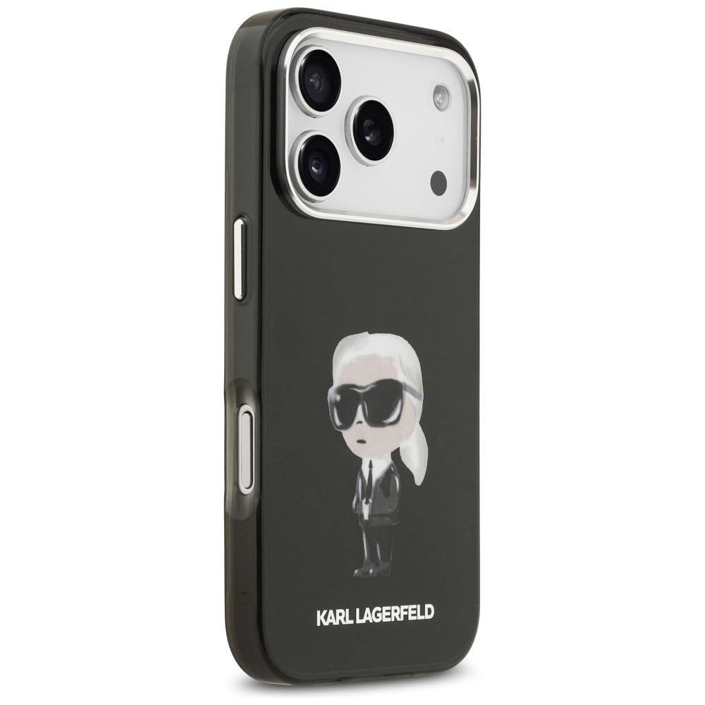 MagSafe-kotelo Apple iPhone 17 Prolle, Karl Lagerfeld, IML Aquarelle Karl Ikonik, Musta