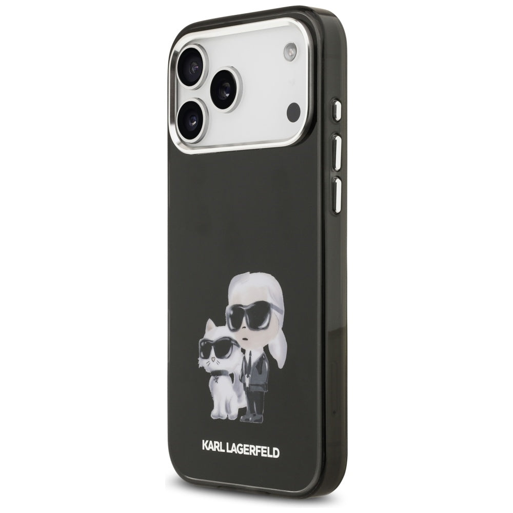MagSafe-kotelo Apple iPhone 17 Prolle, Karl Lagerfeld, IML Aquarelle Logo Karl & Choupette, Musta
