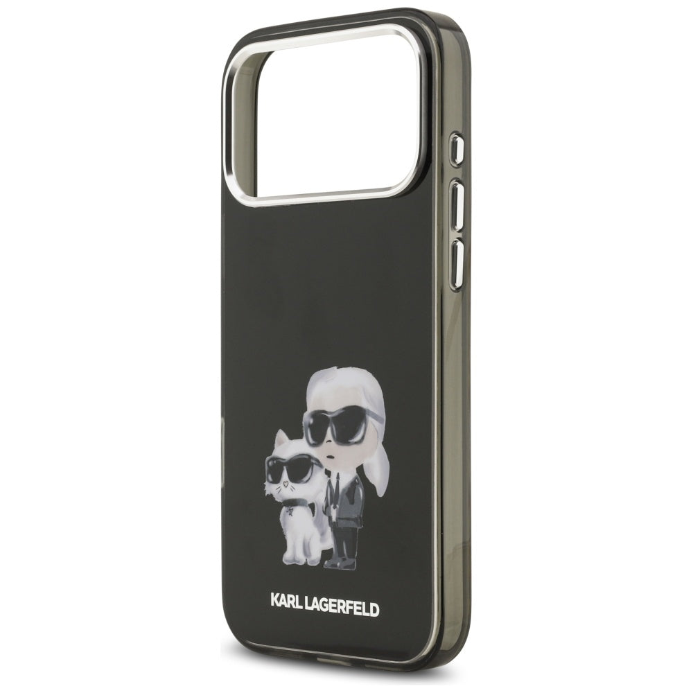 MagSafe-kotelo Apple iPhone 17 Prolle, Karl Lagerfeld, IML Aquarelle Logo Karl & Choupette, Musta