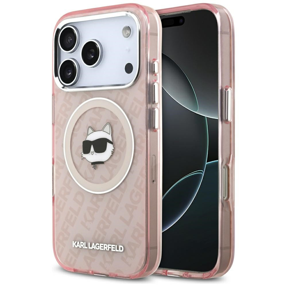 MagSafe-kotelo Apple iPhone 17 Prolle, Karl Lagerfeld, IML Choupette's Head, Pinkki