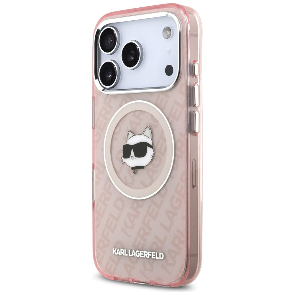 MagSafe-kotelo Apple iPhone 17 Prolle, Karl Lagerfeld, IML Choupette's Head, Pinkki