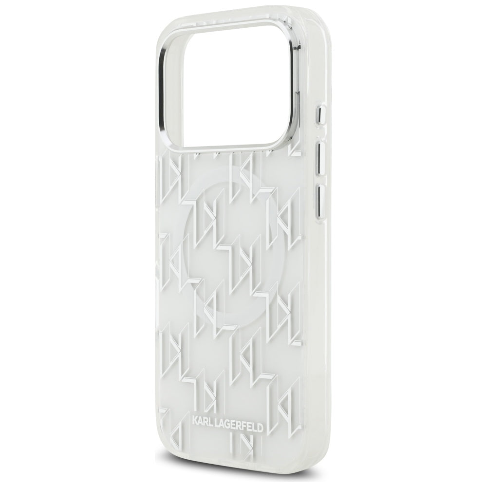MagSafe-kotelo Apple iPhone 17 Prolle, Karl Lagerfeld, IML KL Monogram, Valkoinen