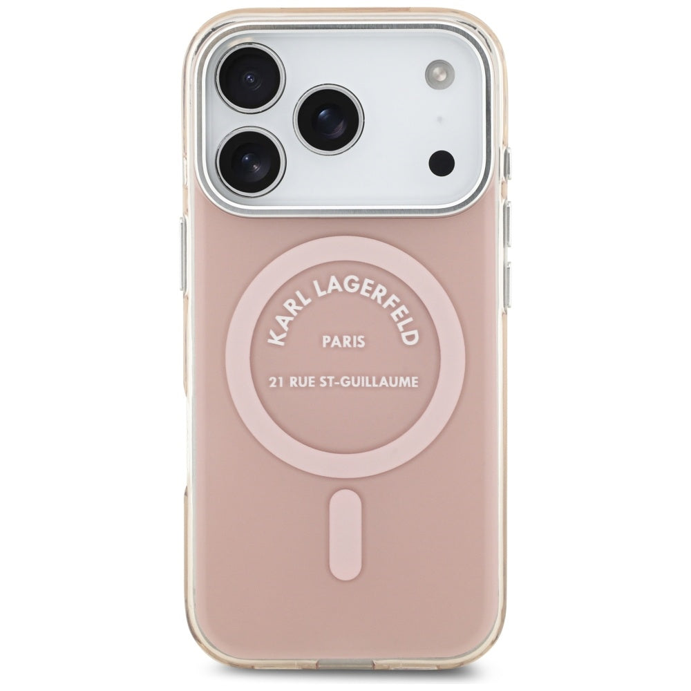 MagSafe Case for Apple iPhone 17 Pro, Karl Lagerfeld, IML Logo RSG, Pink