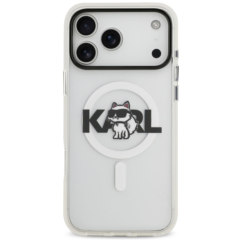 MagSafe-kotelo Apple iPhone 17 Prolle, Karl Lagerfeld, IML Sketch Logo Choupette, Läpinäkyvä