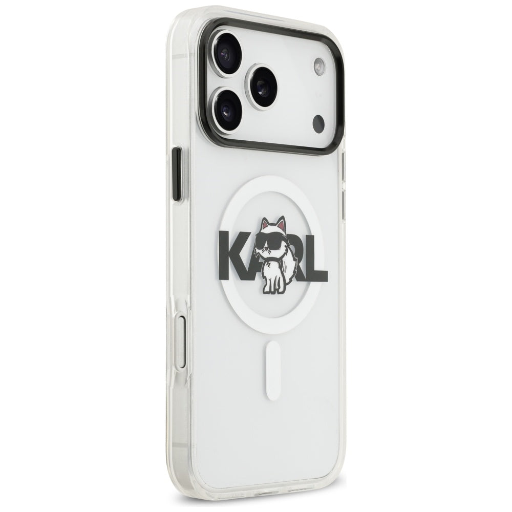 MagSafe-kotelo Apple iPhone 17 Prolle, Karl Lagerfeld, IML Sketch Logo Choupette, Läpinäkyvä