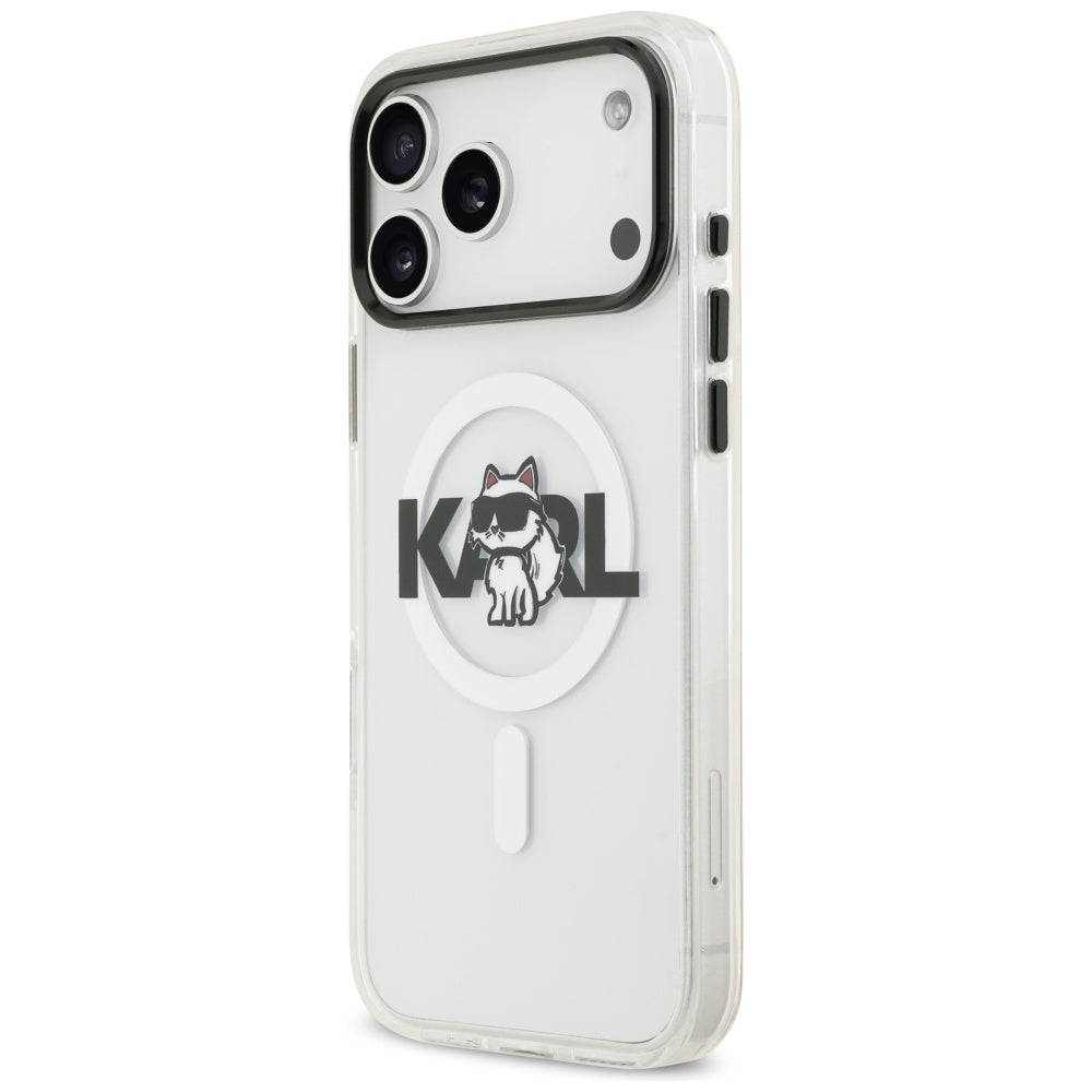 MagSafe-kotelo Apple iPhone 17 Prolle, Karl Lagerfeld, IML Sketch Logo Choupette, Läpinäkyvä