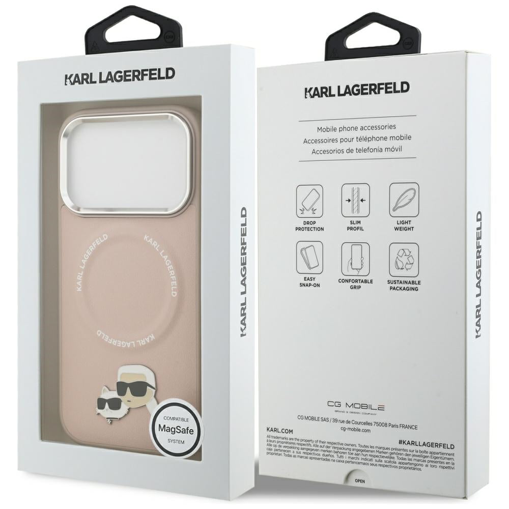 MagSafe-kotelo Apple iPhone 17 Prolle, Karl Lagerfeld, Karl & Choupette Pins, Pinkki