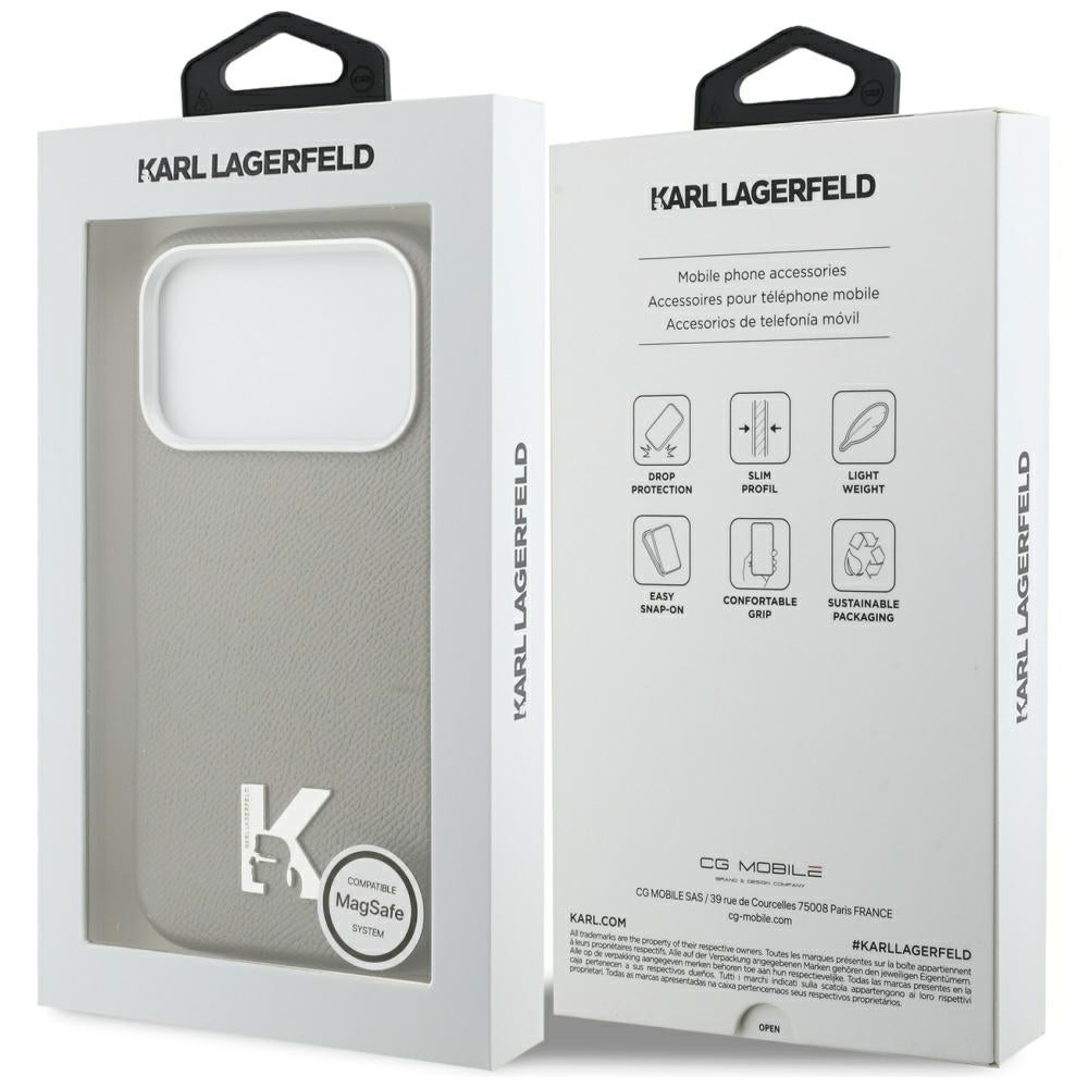 MagSafe-kotelo Apple iPhone 17 Prolle, Karl Lagerfeld, Karl Head Logo, Harmaa
