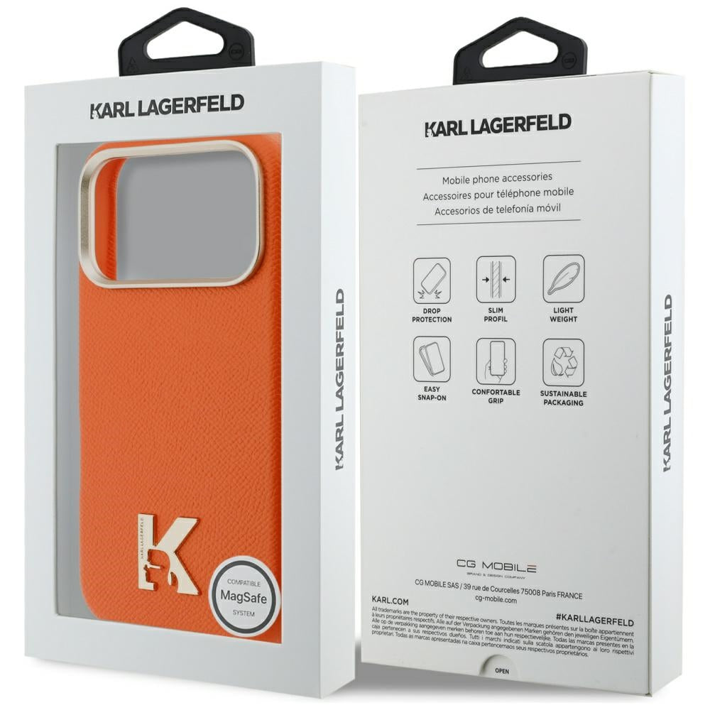 MagSafe-kotelo Apple iPhone 17 Prolle, Karl Lagerfeld, Karl Head Logo, Oranssi