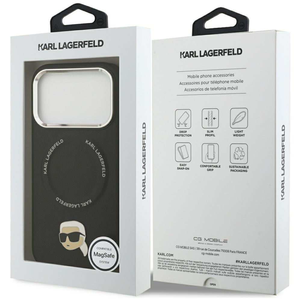 MagSafe-kotelo Apple iPhone 17 Prolle, Karl Lagerfeld, Karl Pin, Musta