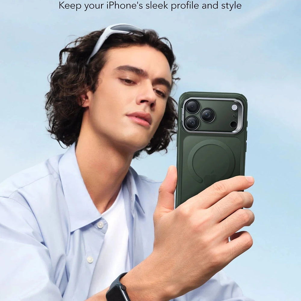 MagSafe-kotelo Apple iPhone 17 Pro Max:lle, ESR, Classic Hybrid, Satinoitu Vihreä