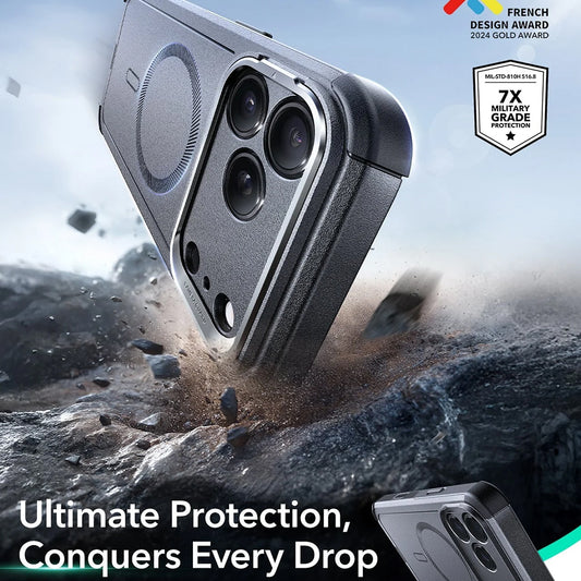 MagSafe-kotelo Apple iPhone 17 Pro Maxille, ESR, Cyber Armor Kickstand, Harmaa