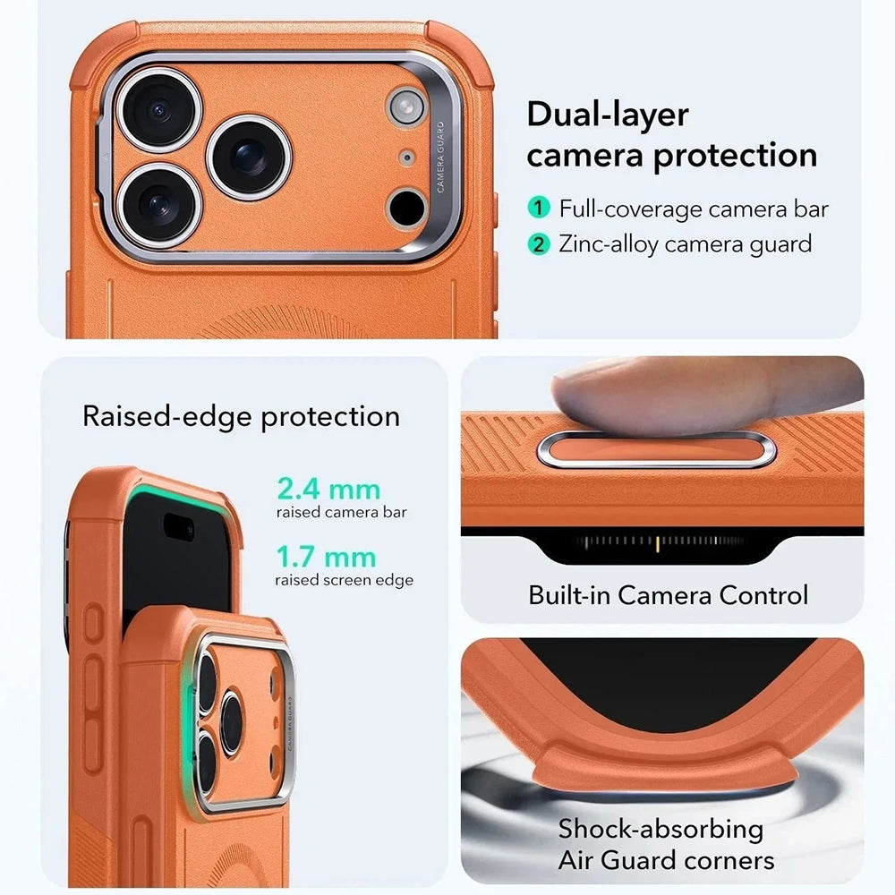 MagSafe-kotelo Apple iPhone 17 Pro Maxille, ESR, Cyber Armor Kickstand, Oranssi