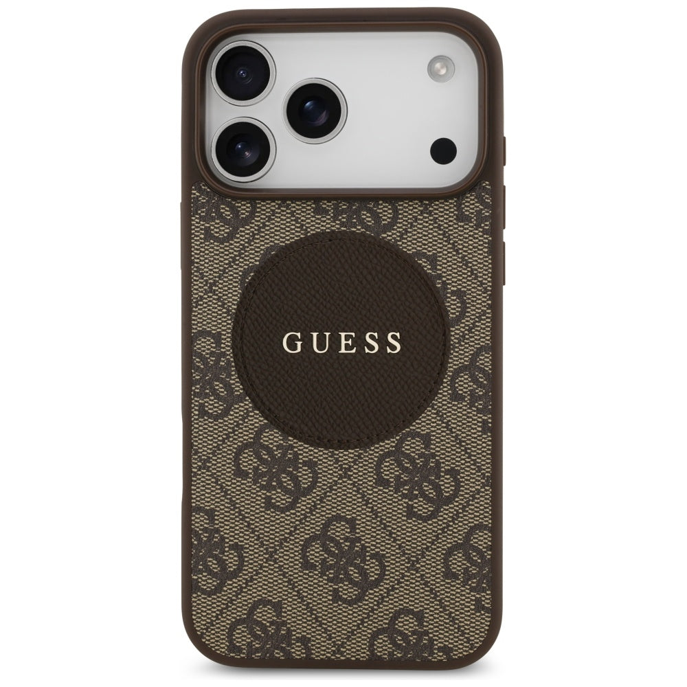 MagSafe-kotelo Apple iPhone 17 Pro Maxille, Guess, 4G Circle Classic Logo, Ruskea