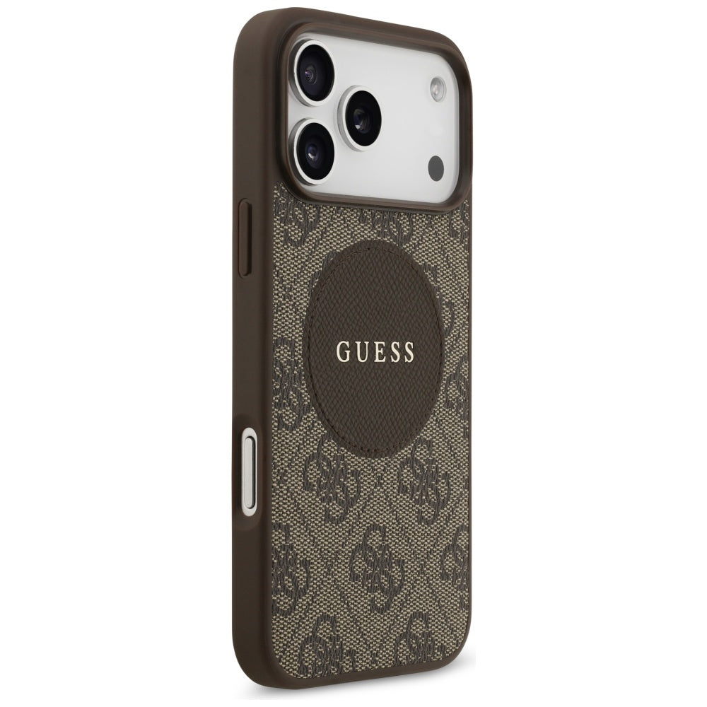 MagSafe-kotelo Apple iPhone 17 Pro Maxille, Guess, 4G Circle Classic Logo, Ruskea