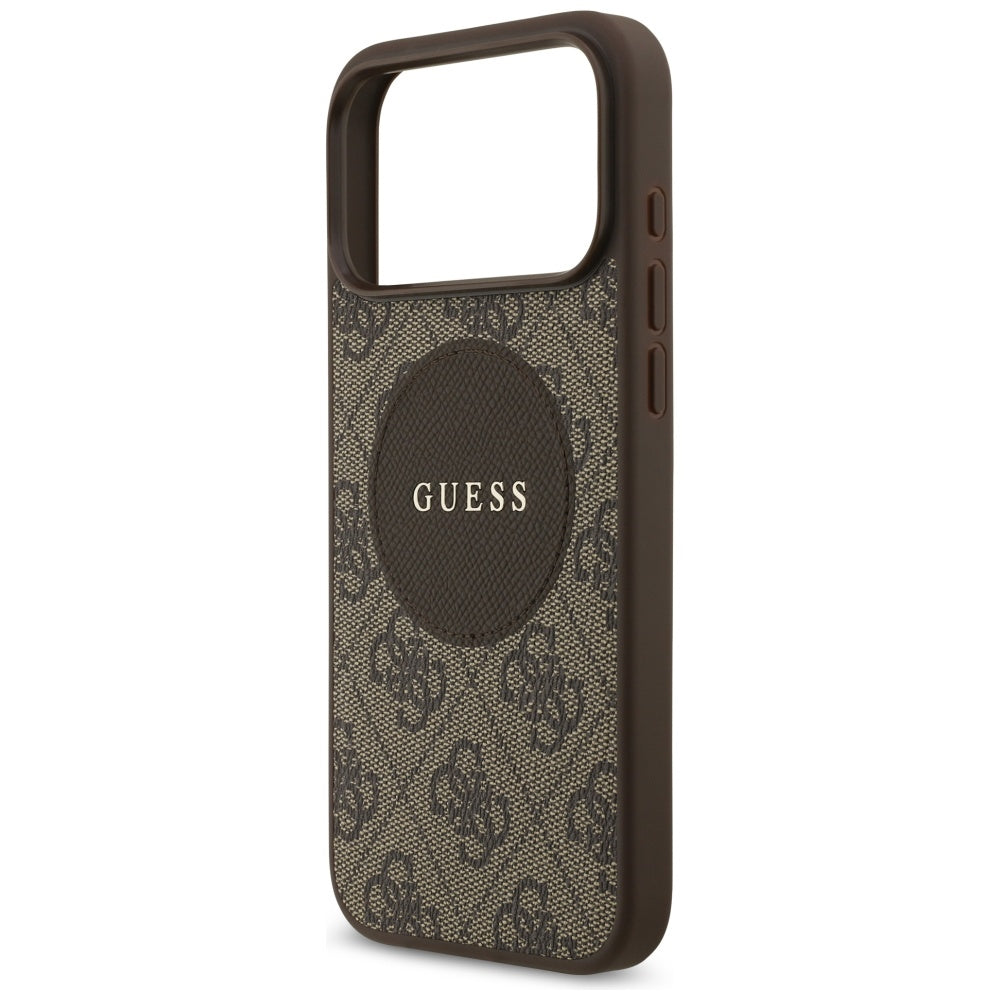 MagSafe-kotelo Apple iPhone 17 Pro Maxille, Guess, 4G Circle Classic Logo, Ruskea