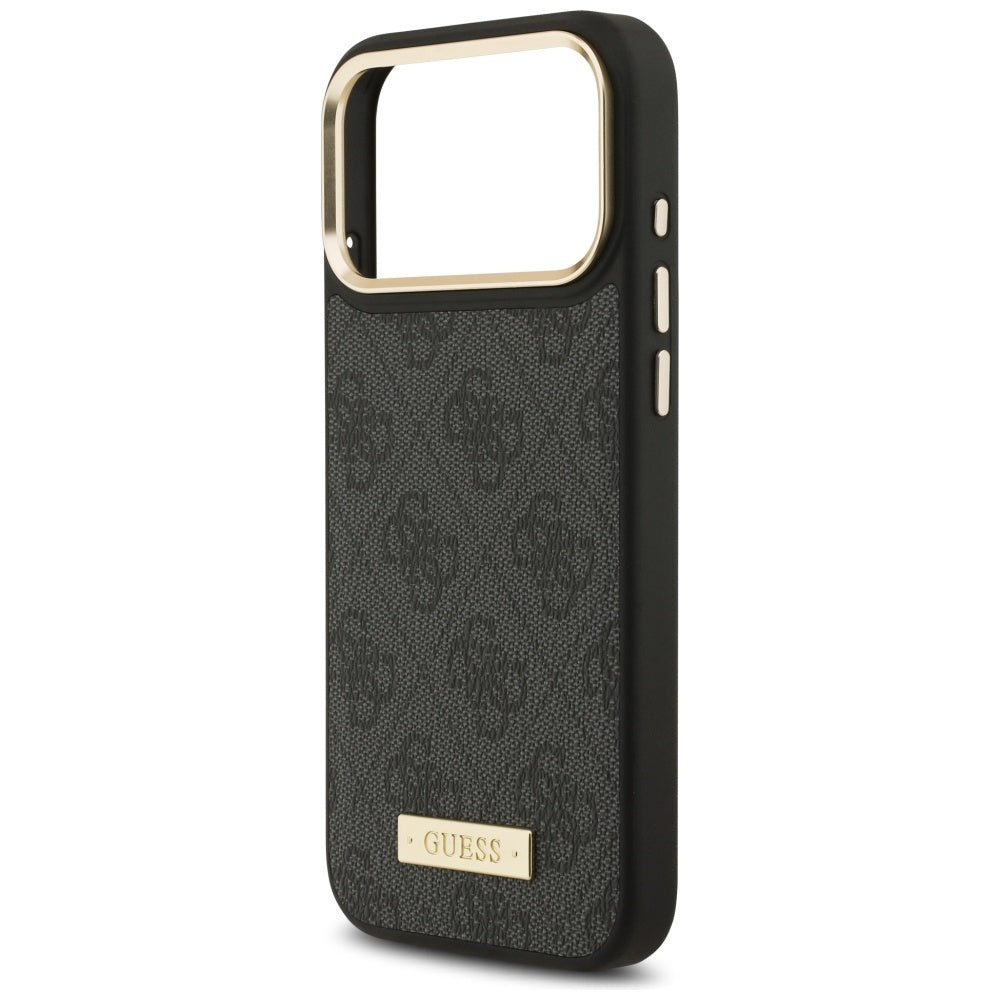 MagSafe-kotelo Apple iPhone 17 Pro Maxille, Guess, 4G Logo Plate, Musta