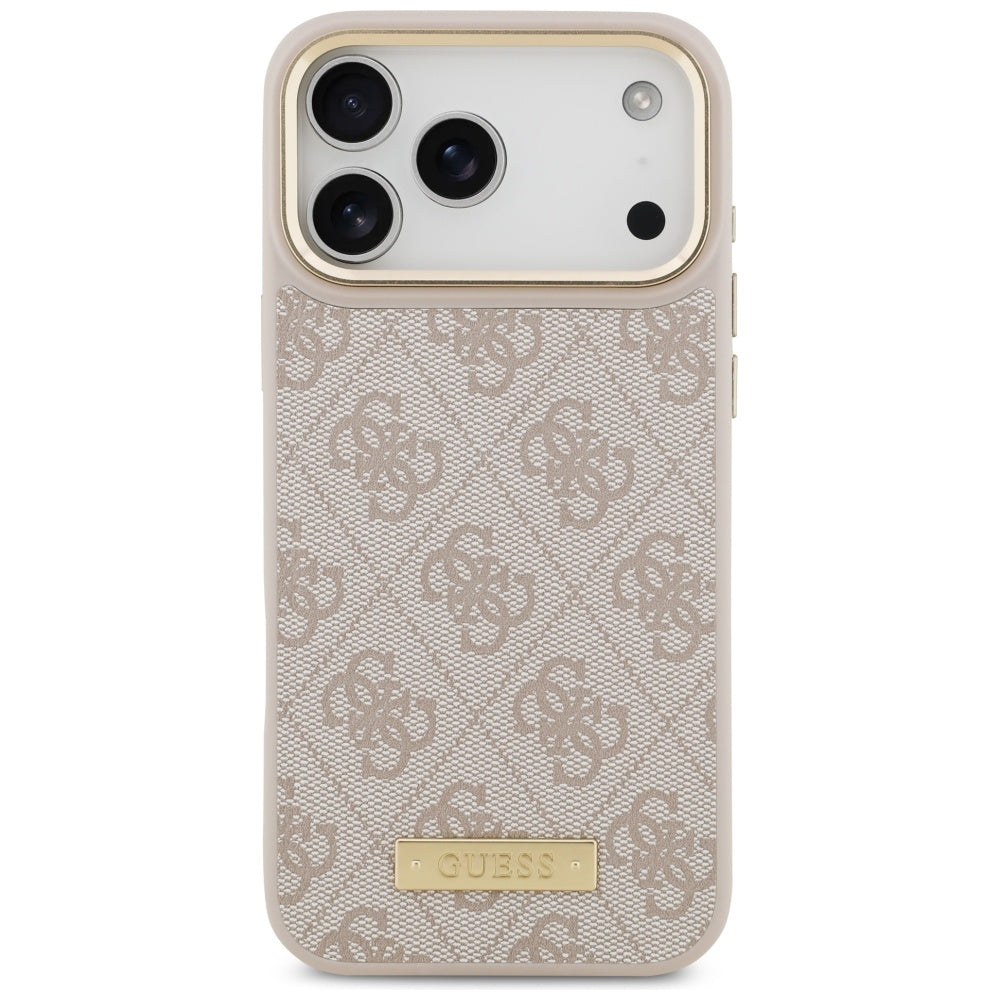 MagSafe-kotelo Apple iPhone 17 Pro Maxille, Guess, 4G Logo Plate, Pinkki