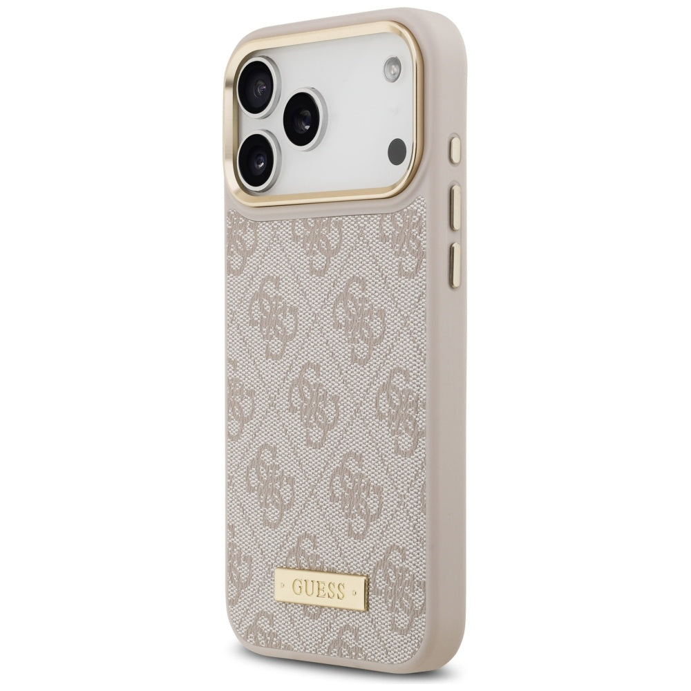 MagSafe-kotelo Apple iPhone 17 Pro Maxille, Guess, 4G Logo Plate, Pinkki