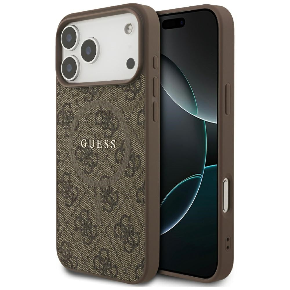 MagSafe-kotelo Apple iPhone 17 Pro Maxille, Guess, 4G Ring Classic Logo, Ruskea