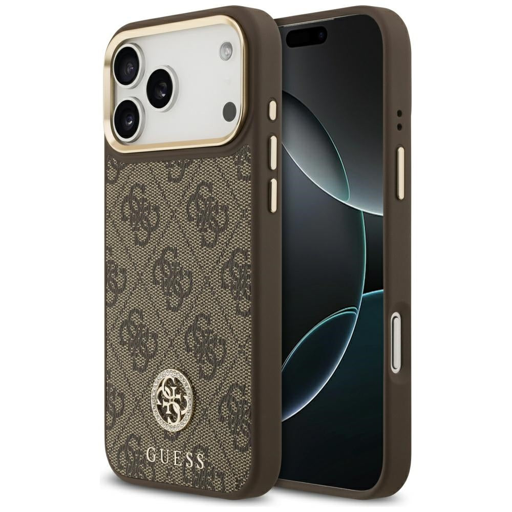 MagSafe-kotelo Apple iPhone 17 Pro Maxille, Guess, 4G Strass -logo, Ruskea