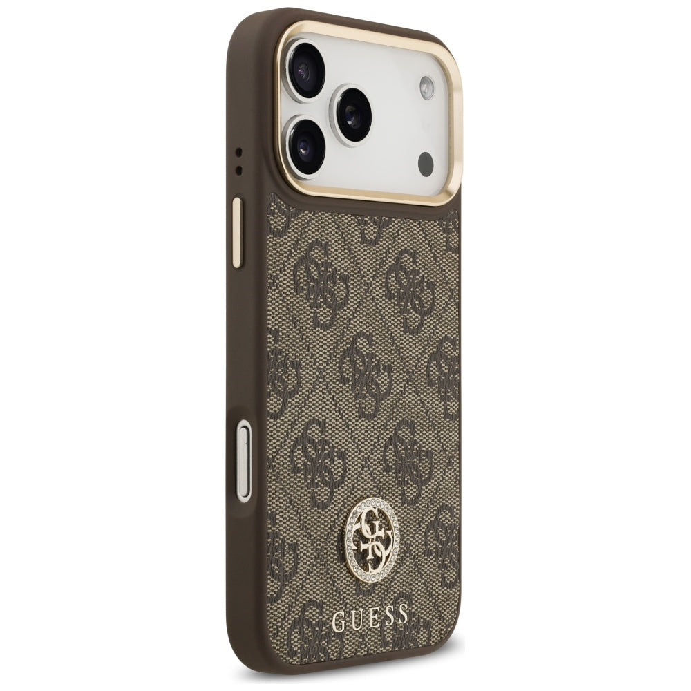 MagSafe-kotelo Apple iPhone 17 Pro Maxille, Guess, 4G Strass -logo, Ruskea