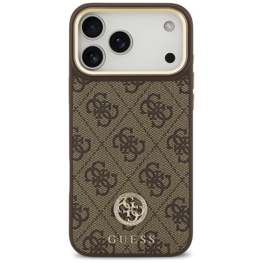 MagSafe-kotelo Apple iPhone 17 Pro Maxille, Guess, 4G Strass -logo isolla hihnalla, Ruskea