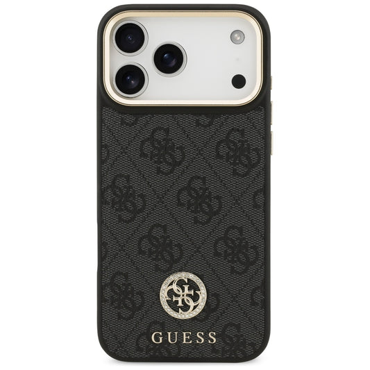 MagSafe-kotelo Apple iPhone 17 Pro Maxille, Guess, 4G Strass -logo isolla hihnalla, Musta