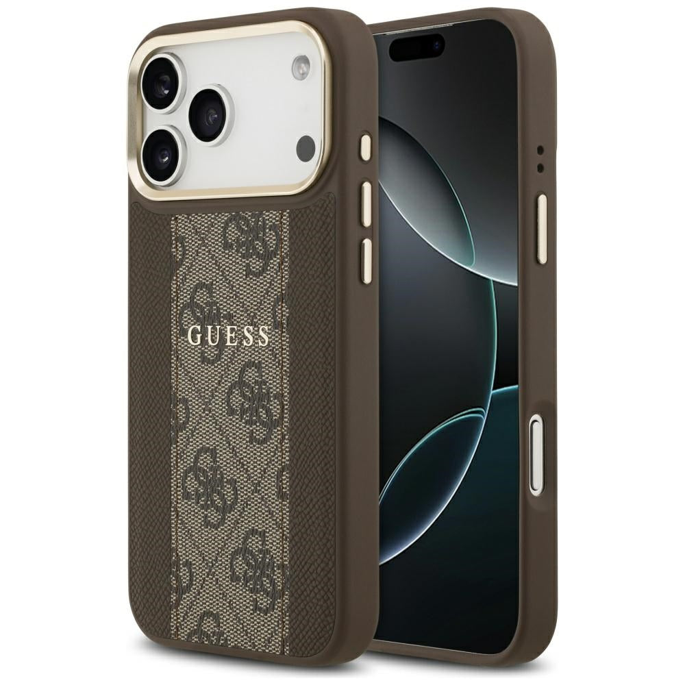 MagSafe-kotelo Apple iPhone 17 Pro Maxille, Guess, 4G Stripe, Ruskea