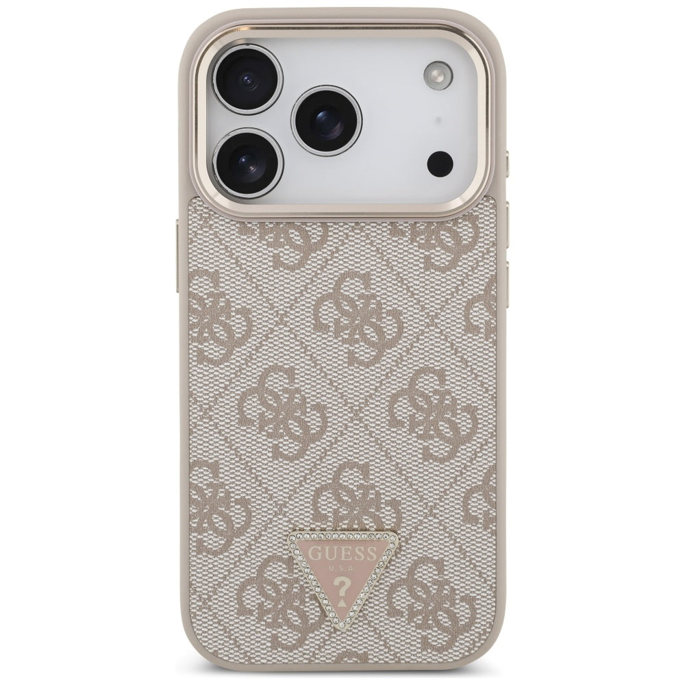 MagSafe-kotelo Apple iPhone 17 Pro Maxille, Guess, 4G Triangle Logo, Kultainen Pinkki