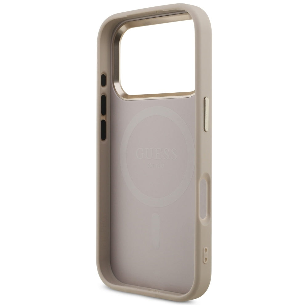 MagSafe-kotelo Apple iPhone 17 Pro Maxille, Guess, 4G Triangle Logo, Kultainen Pinkki