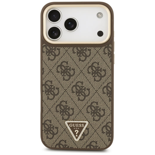 MagSafe-kotelo Apple iPhone 17 Pro Maxille, Guess, 4G Triangle Logo with Big Strap, Ruskea