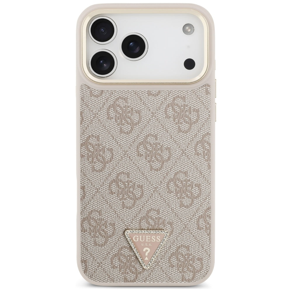 MagSafe-kotelo Apple iPhone 17 Pro Maxille, Guess, 4G kolmion logo isolla hihnalla, Pinkki