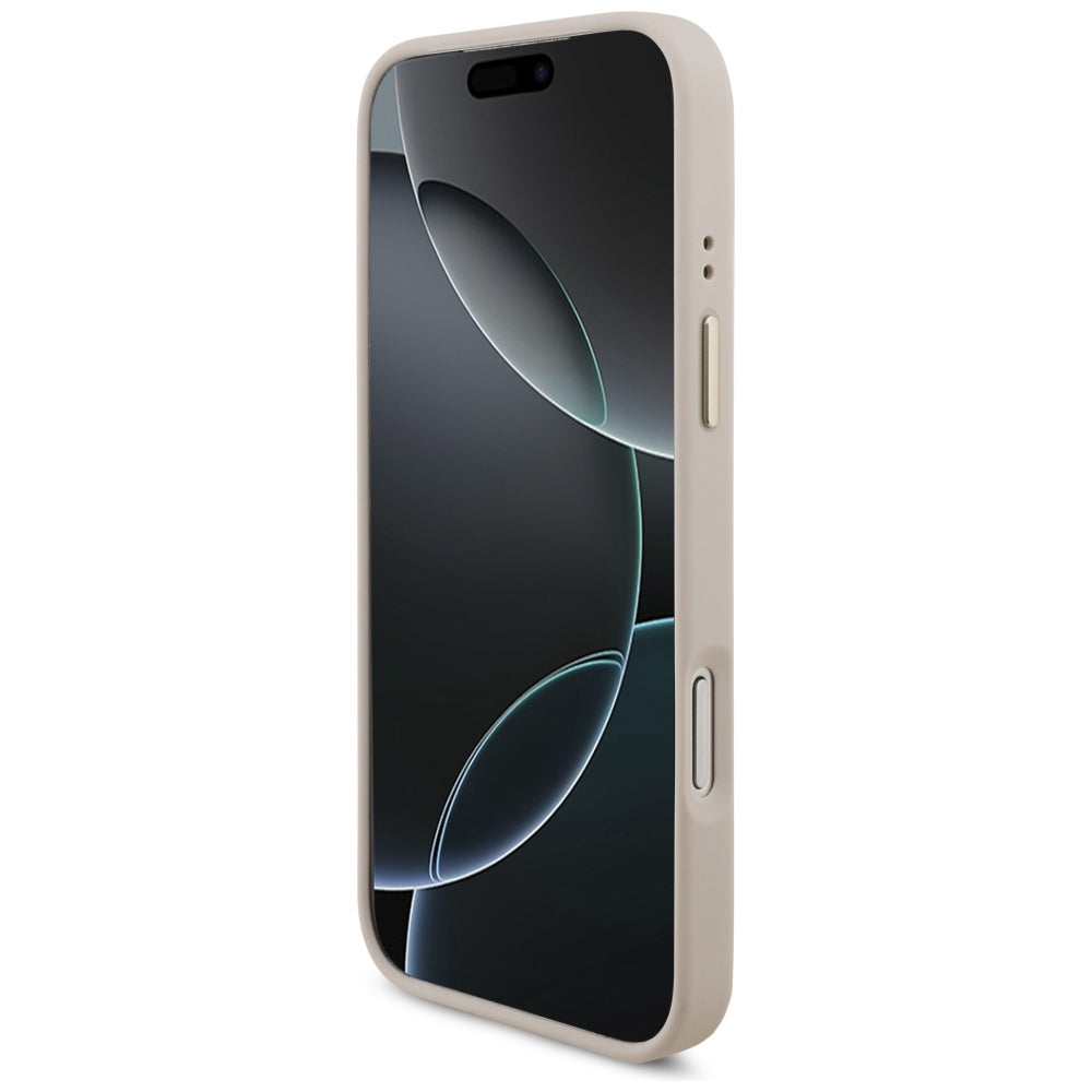 MagSafe-kotelo Apple iPhone 17 Pro Maxille, Guess, 4G kolmion logo isolla hihnalla, Pinkki