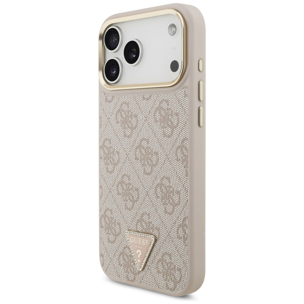 MagSafe-kotelo Apple iPhone 17 Pro Maxille, Guess, 4G kolmion logo isolla hihnalla, Pinkki