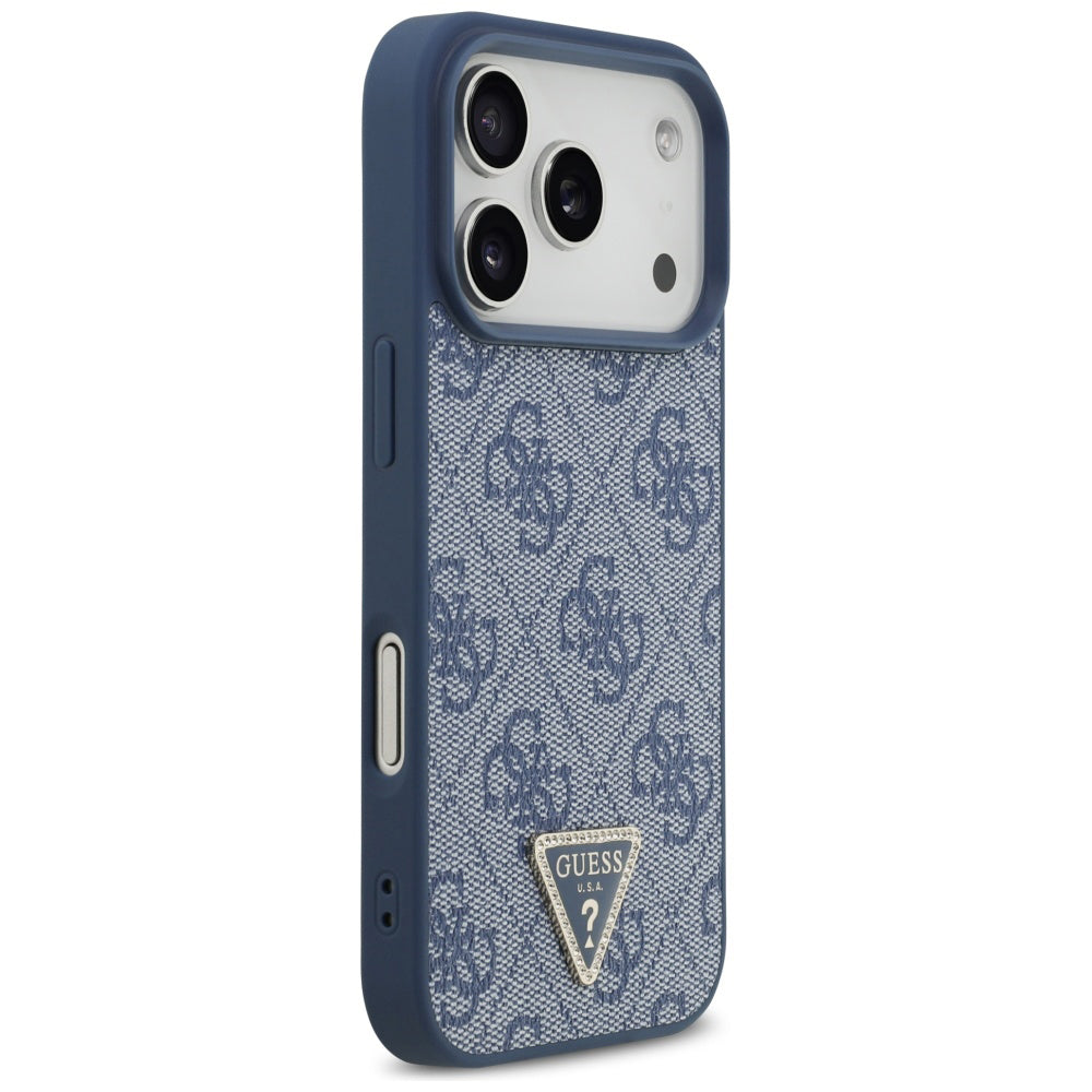 MagSafe-kotelo Apple iPhone 17 Pro Maxille, Guess, 4G Triangle Strass, Sininen