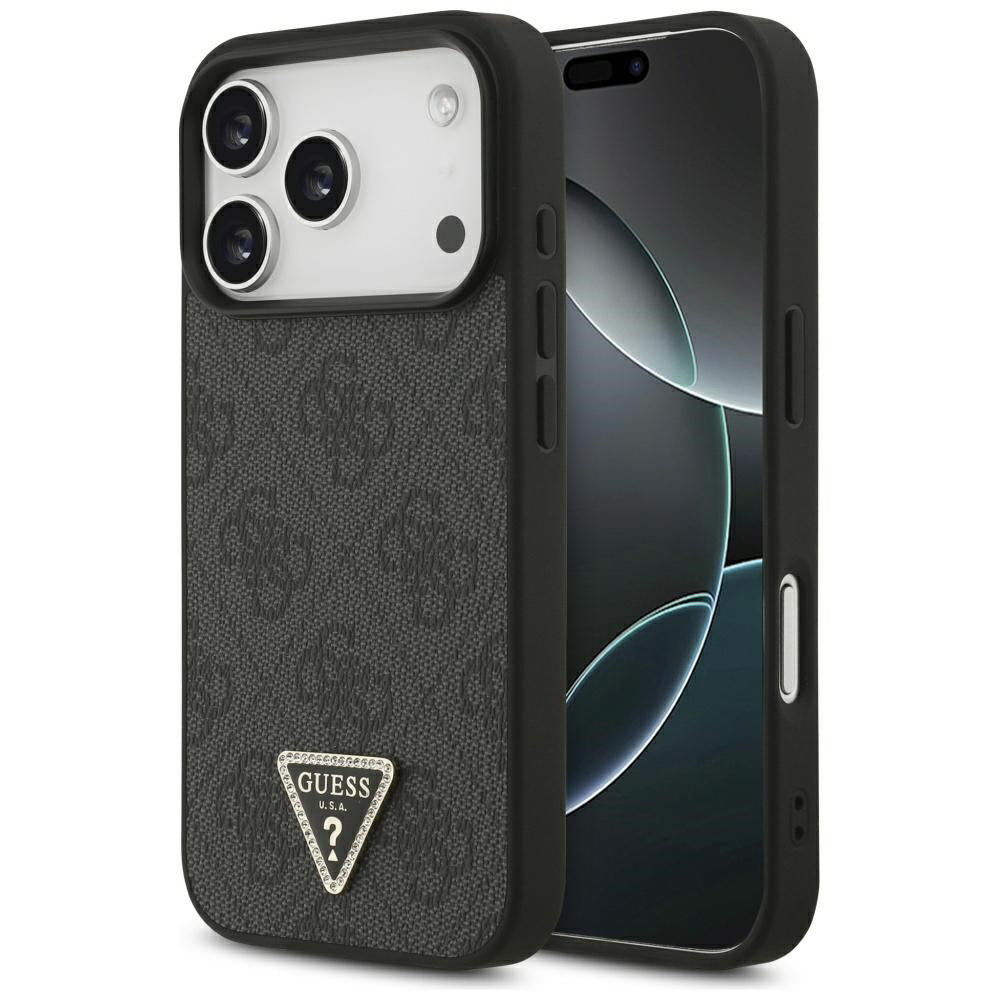 MagSafe-kotelo Apple iPhone 17 Pro Maxille, Guess, 4G Triangle Strass, Musta