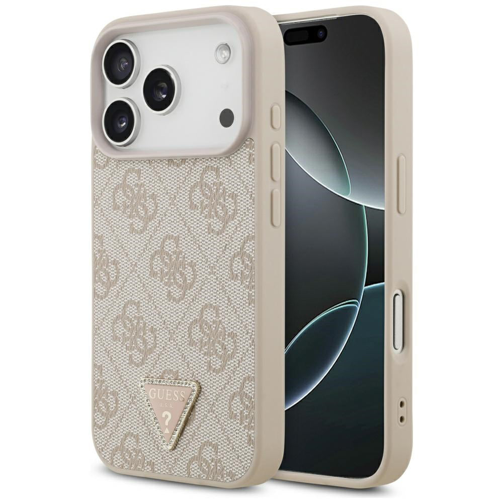MagSafe-kotelo Apple iPhone 17 Pro Maxille, Guess, 4G Triangle Strass, Pinkki