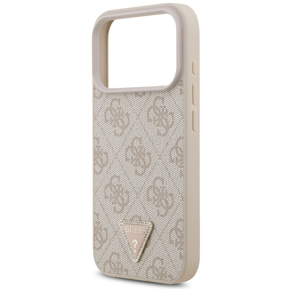 MagSafe-kotelo Apple iPhone 17 Pro Maxille, Guess, 4G Triangle Strass, Pinkki