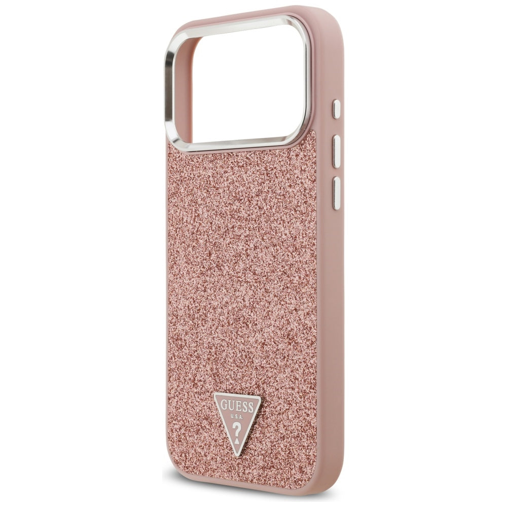 MagSafe-kotelo Apple iPhone 17 Pro Maxille, Guess, Glitter Triangle Logo, Pinkki
