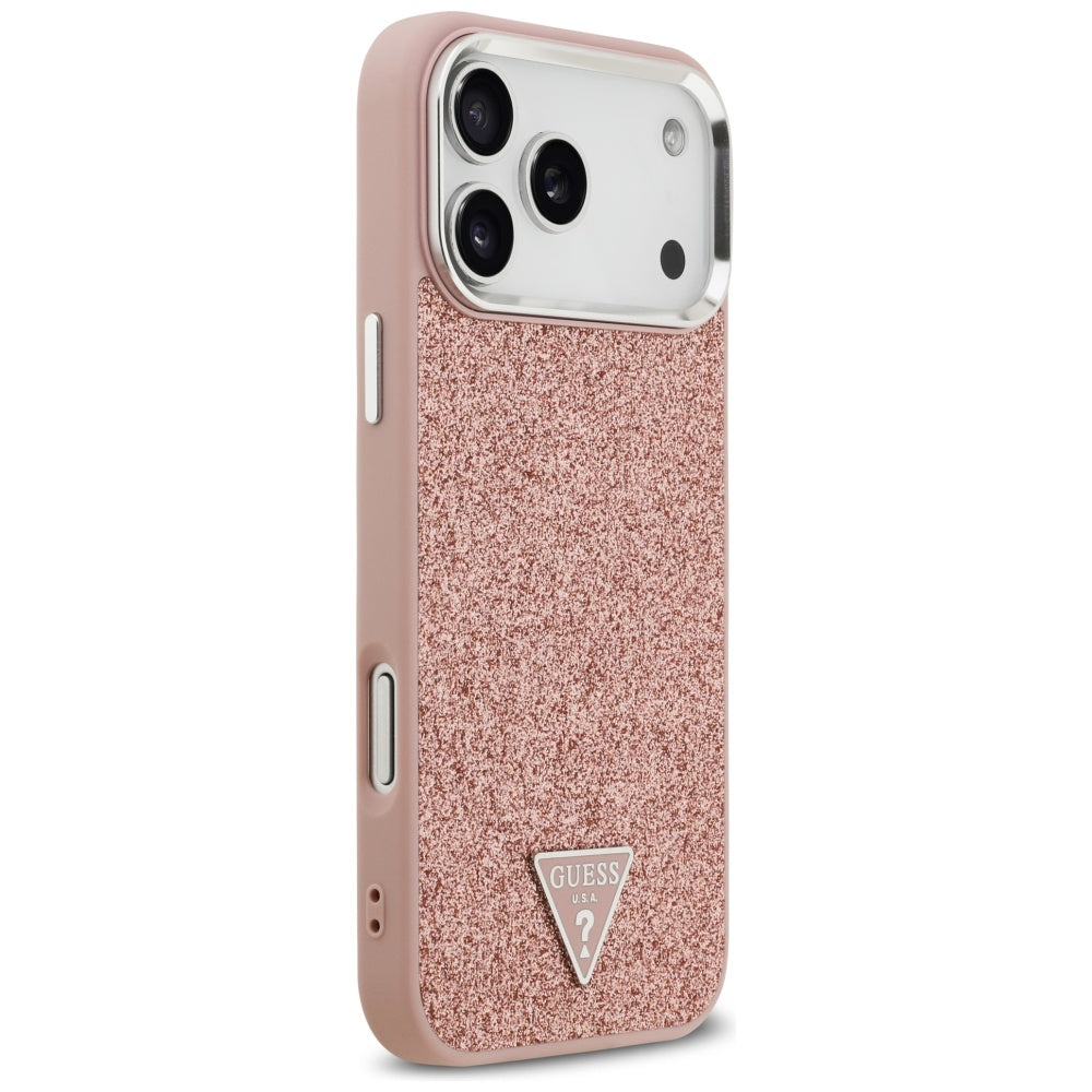 MagSafe-kotelo Apple iPhone 17 Pro Maxille, Guess, Glitter Triangle Logo, Pinkki