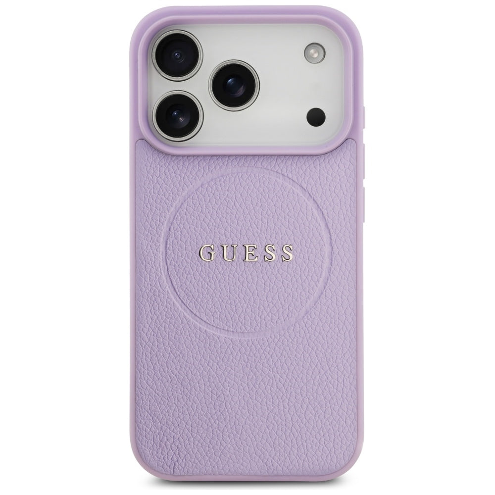 MagSafe-kotelo Apple iPhone 17 Pro Maxille, Guess, Grained Gold Ring, Violetti
