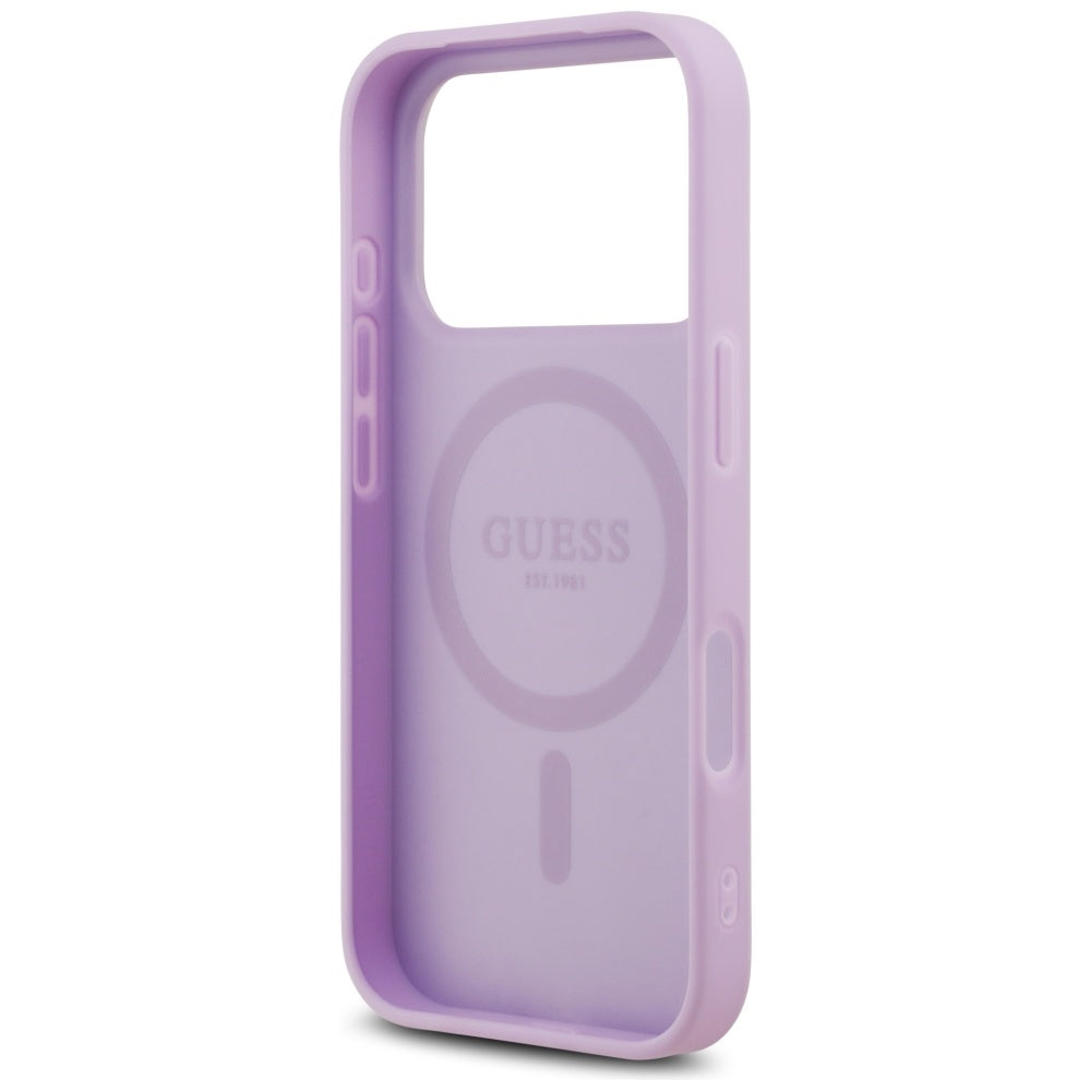 MagSafe-kotelo Apple iPhone 17 Pro Maxille, Guess, Grained Gold Ring, Violetti