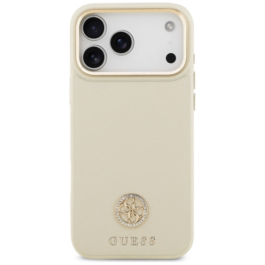 MagSafe-kotelo Apple iPhone 17 Pro Maxille, Guess, Grained Strass Logo, Beige