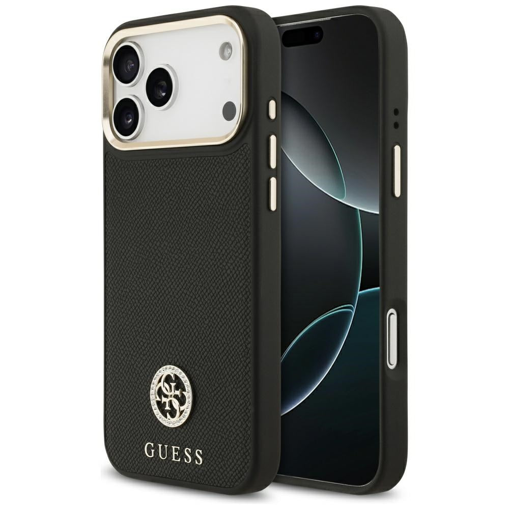 MagSafe-kotelo Apple iPhone 17 Pro Maxille, Guess, Grained Strass Logo, Musta